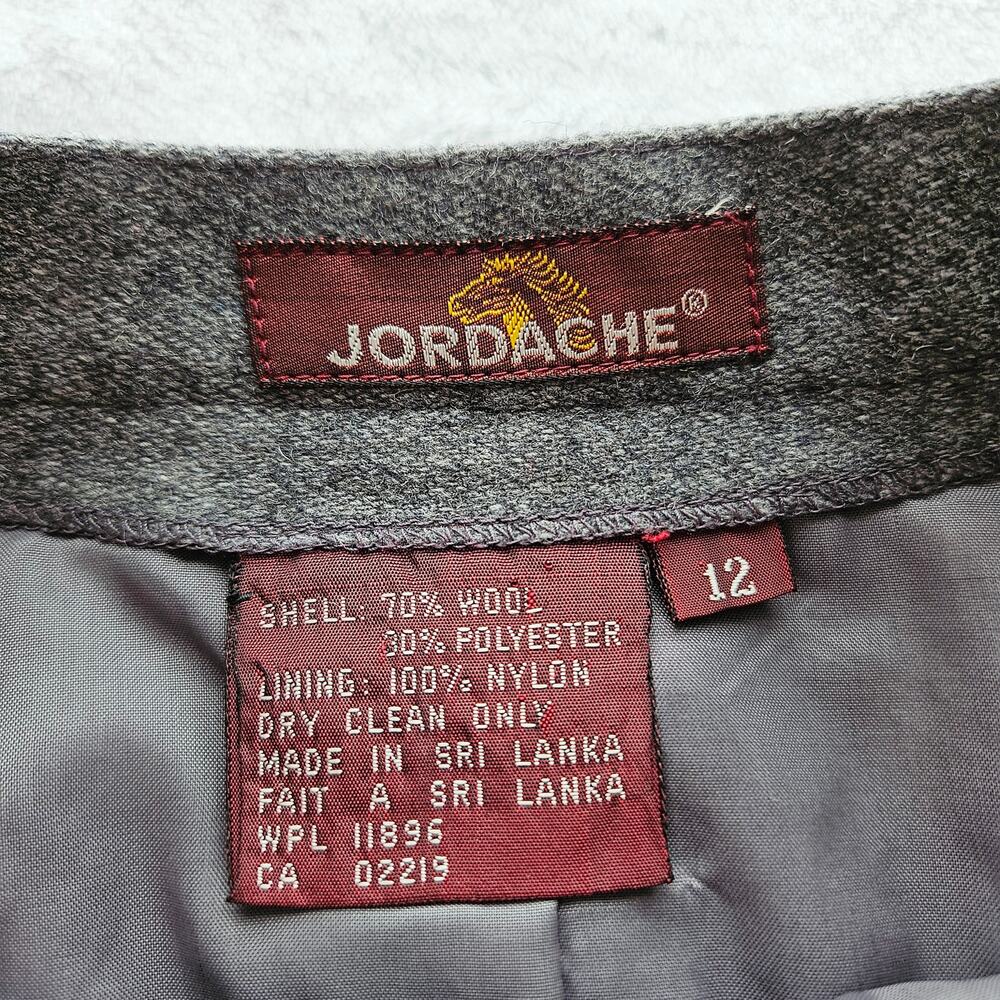 Jordache 90s Y2K Wool Blend Midi Skirt Size 12 Gray Dark Academia Career Vintage - Picture 6 of 10